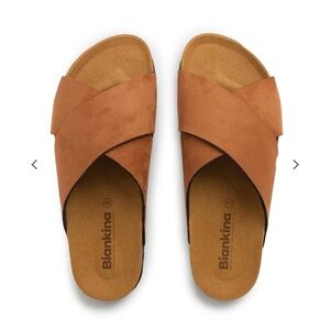 Alacant Vegan Suede Slide Cork Sandal - Biankina